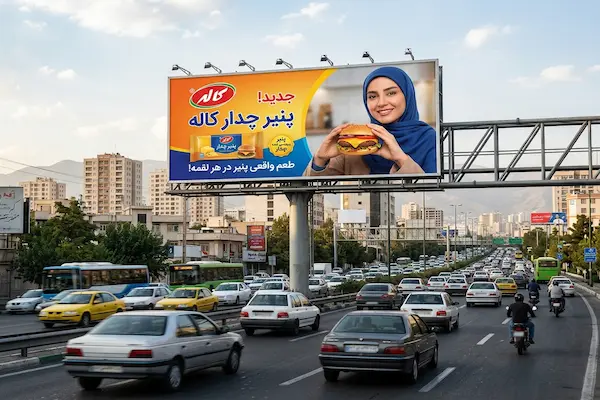 بیلبورد تبلیغاتی چیست؟ راهنمای جامع تبلیغات بیلبورد، انواع، مزایا و کاربردها 10 تبلیغ پنیر چدار کاله